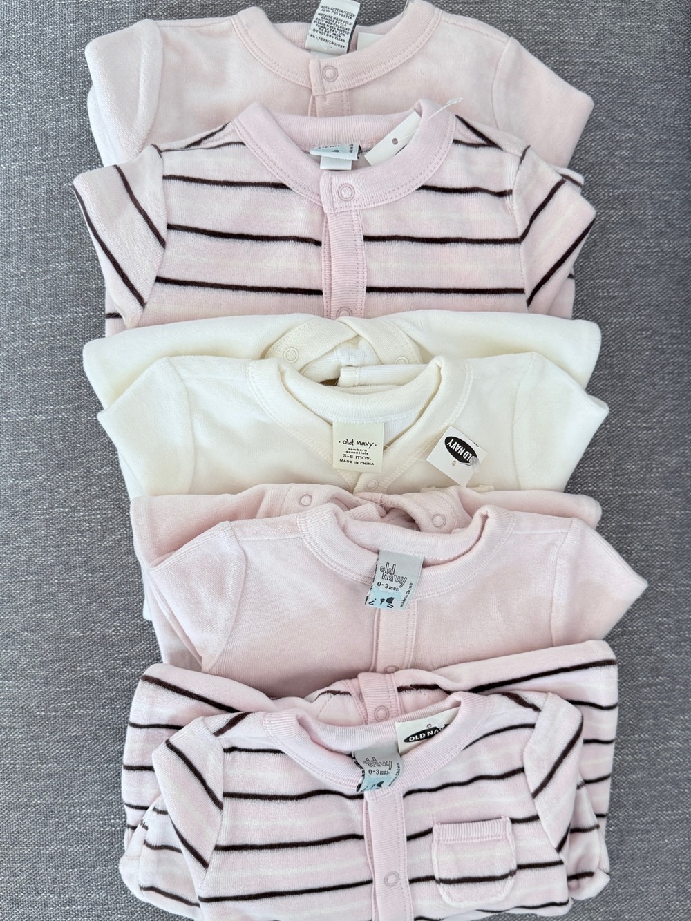 5 pieces Old Navy Baby Footed One-Piece Set